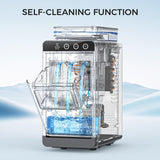 Ice Maker Countertop, Portable Ice Machine with External Water Tank, 8 Cubes in 6 Mins, 26 lbs/24Hrs, Self-Cleaning