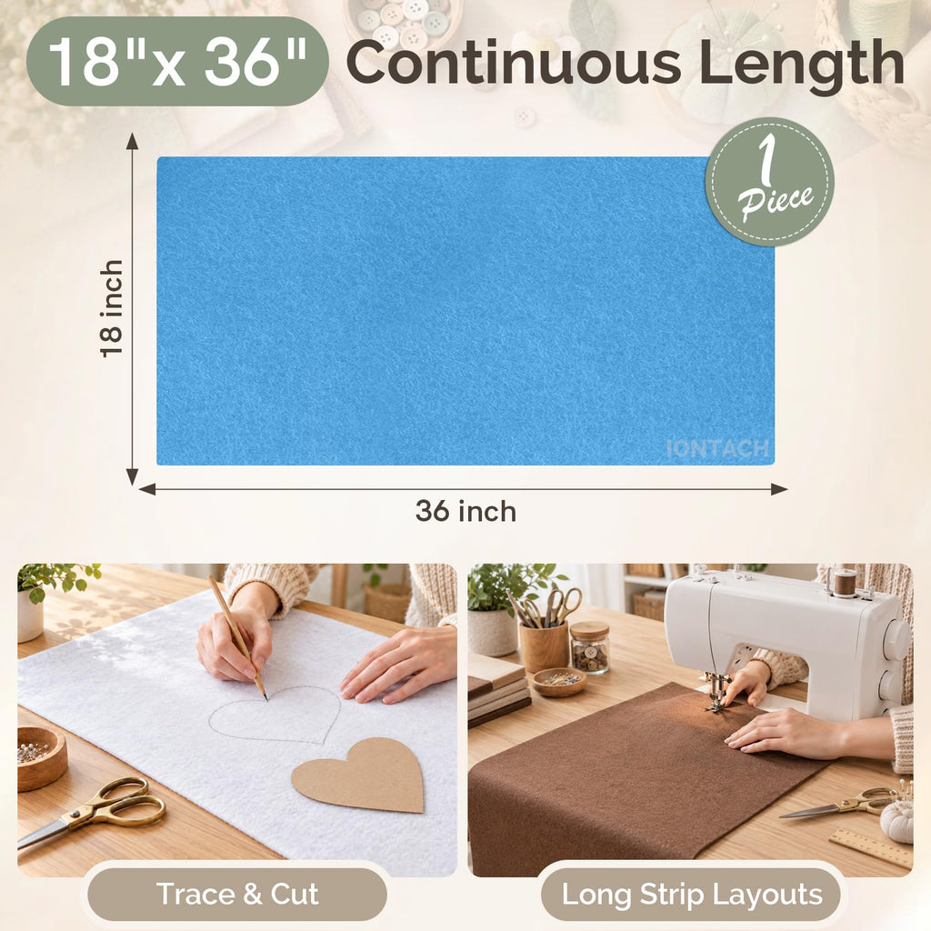 Soft Felt Fabric Sheet 18" x 36" 1.6 mm Craft Felt (Sky Blue)