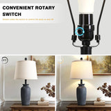 24.5" Farmhouse Jar Ceramic Table Lamps, Vintage Rustic Bedside Nightstand Lamps with LED Bulb
