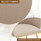 Velvet Dining Chairs Set of 4, Barrel Dining Chairs with Gold Metal Legs