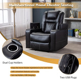 Electric Power Recliner Chair with USB Ports and Cup Holders