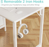 Small White Desk with Drawers, 40 Inch Kids Girls Study Desks