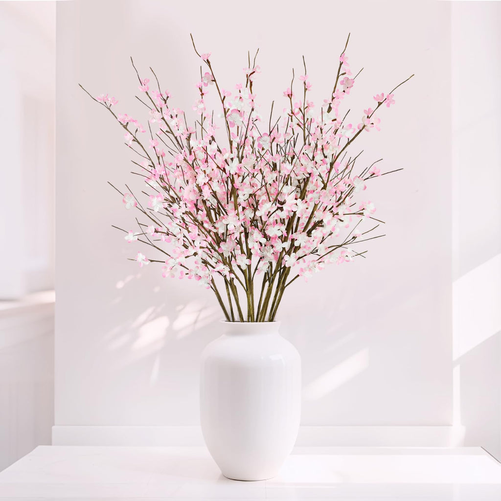 12 Pcs Artificial Cherry Blossom Flowers, 39", Pink