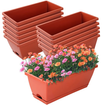 Window Box Planter, 12Pack Plastic Vegetable Flower Planters Boxes