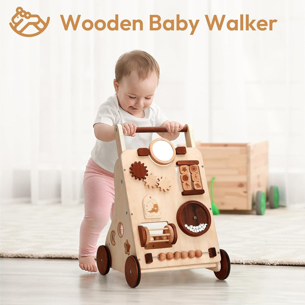 Wooden Baby Push Walker, All‐in‐One Montessori Activity Center 1+