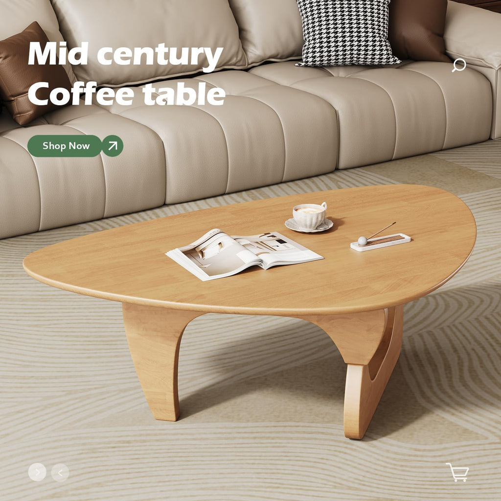 Mid Century Modern Coffee Table - Wooden Coffee Table, Center Table Suitable Living Room Reception Office Tables