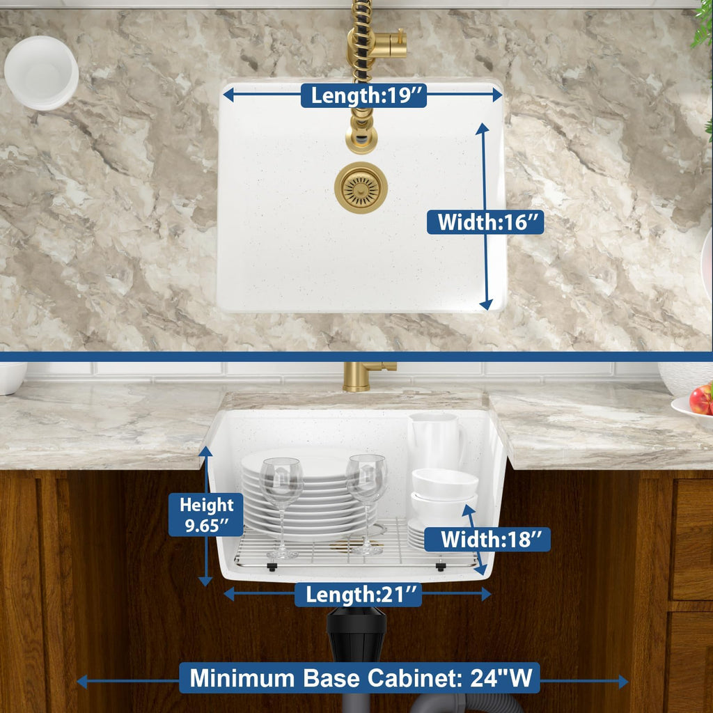 21 Inch White Granite Kitchen Sink