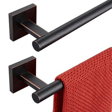 Bathroom Towel Bar Bath Towel Holders for Toilet Kitchen Cabinet Wall Mount 24 Inch, 2 Pack Oil Rubbed Bronze