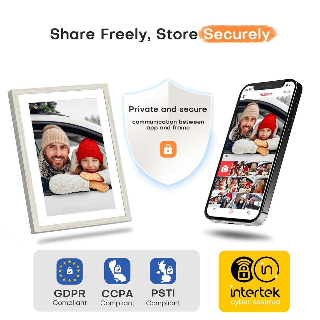 10.1'' Digital Picture Frame, 32GB Frameo Electronic Photo Frame WiFi