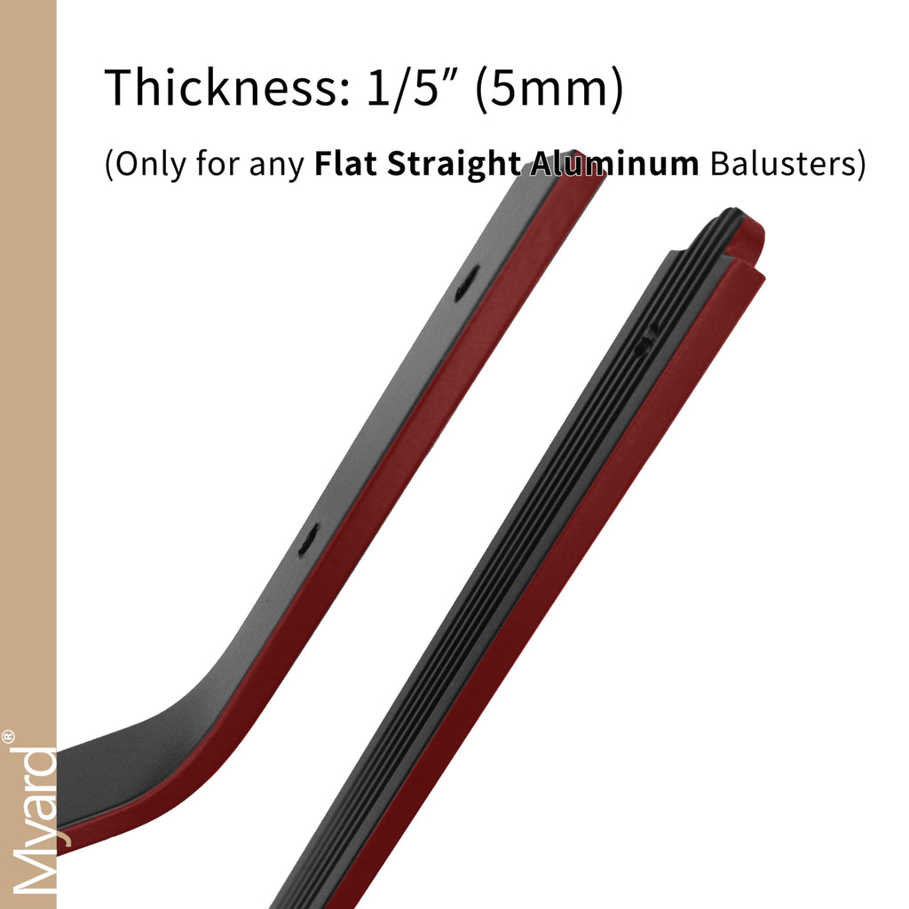 32-1/4'' Grooved Aluminum Deck Balusters, Arc Arch Style, Matte Black
