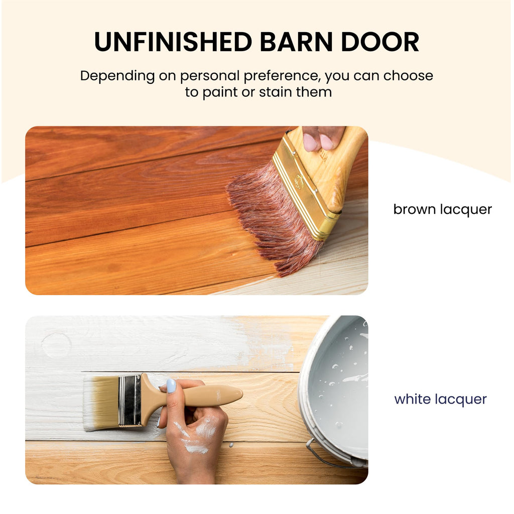 48in x 84in Sliding Barn Door with Brushed Nickel Hardware