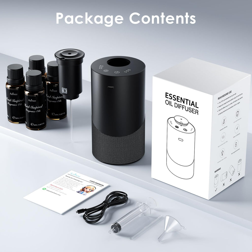 Waterless Essential Oil Diffuser with 4x20mL Hotel Fragrance Oils