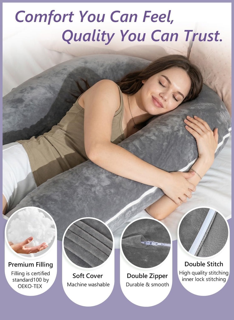 Question Mark Body Pillow for Adults & Couples, Full Body Support for Side Sleepers, Back & Pregnancy, with
