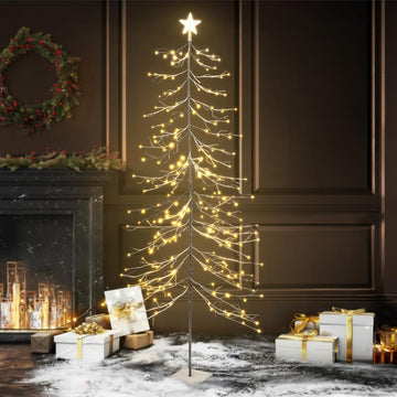 8 Ft Tall Sparse Christmas Tree with Lights, 96 Inch Prelit Twinkling Bare Branch Twig Tree, 240 Warm White Micro Dot