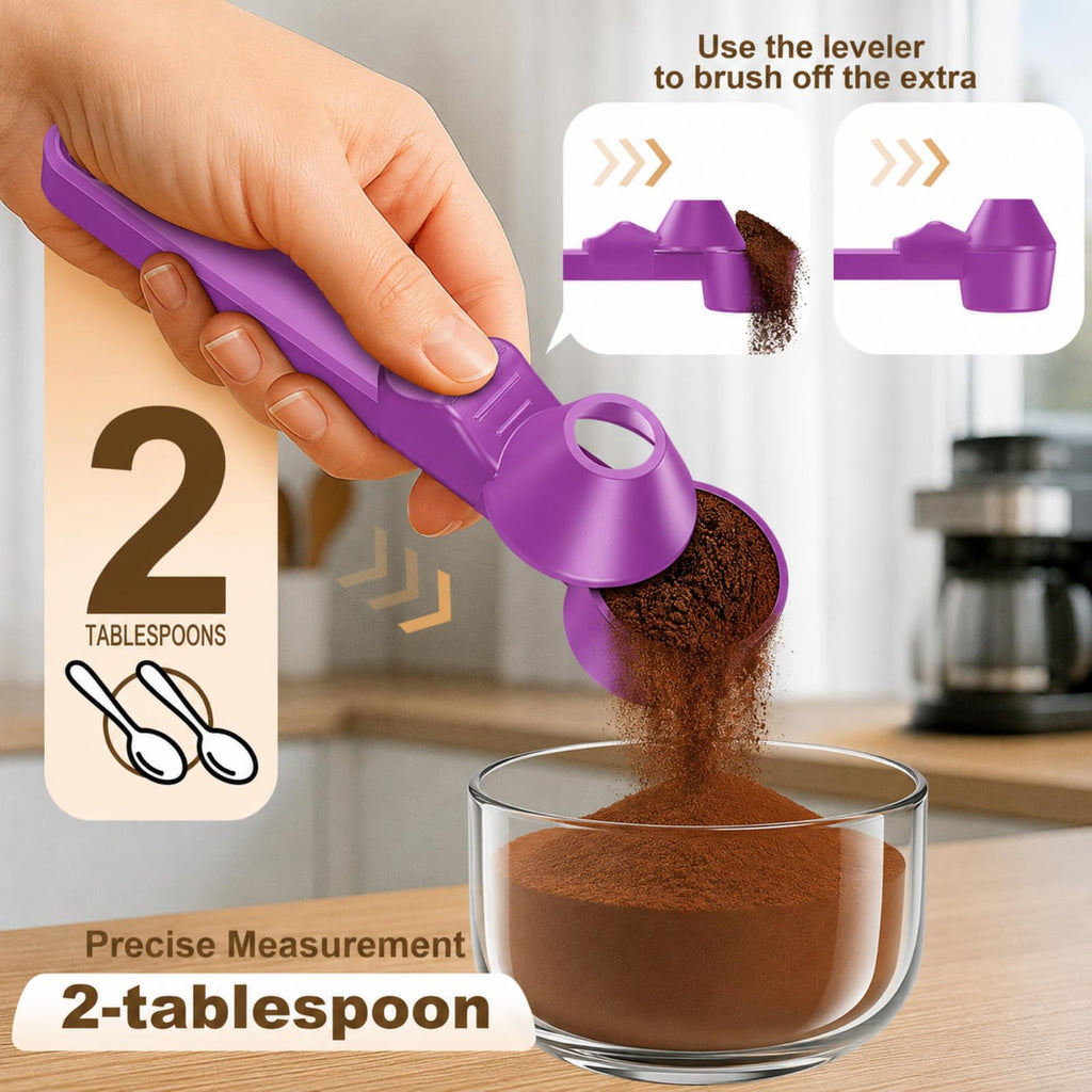 Coffee Scoop with Funnel for Ground Coffee & Protein Powder, 2 Tbsp