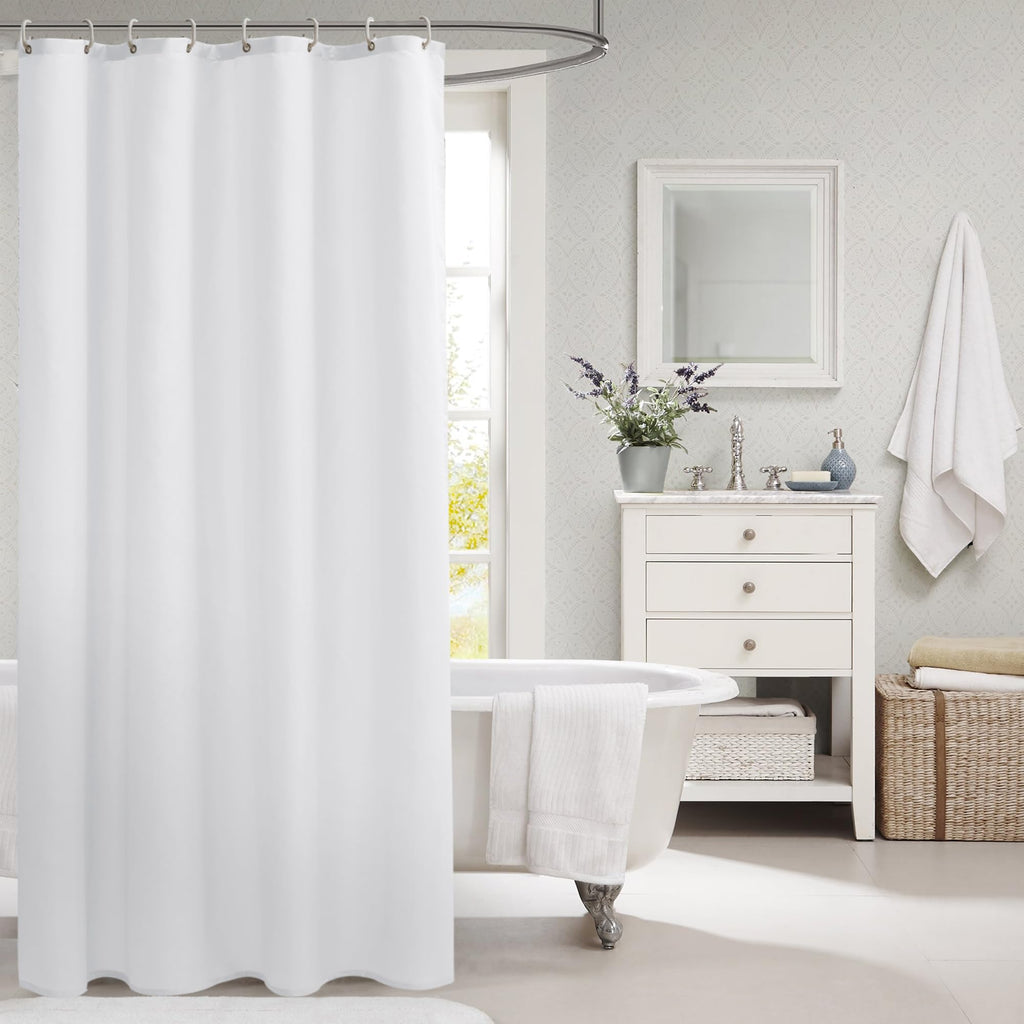 Fabric Shower Curtain Liners with Magnets 2 Pcs 54X78 Inch White