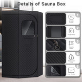 Sauna Box for Detoxification and Relaxation, Indoor Portable Sauna Tent with 3L Steamer and Folding Chair, 9 Levels