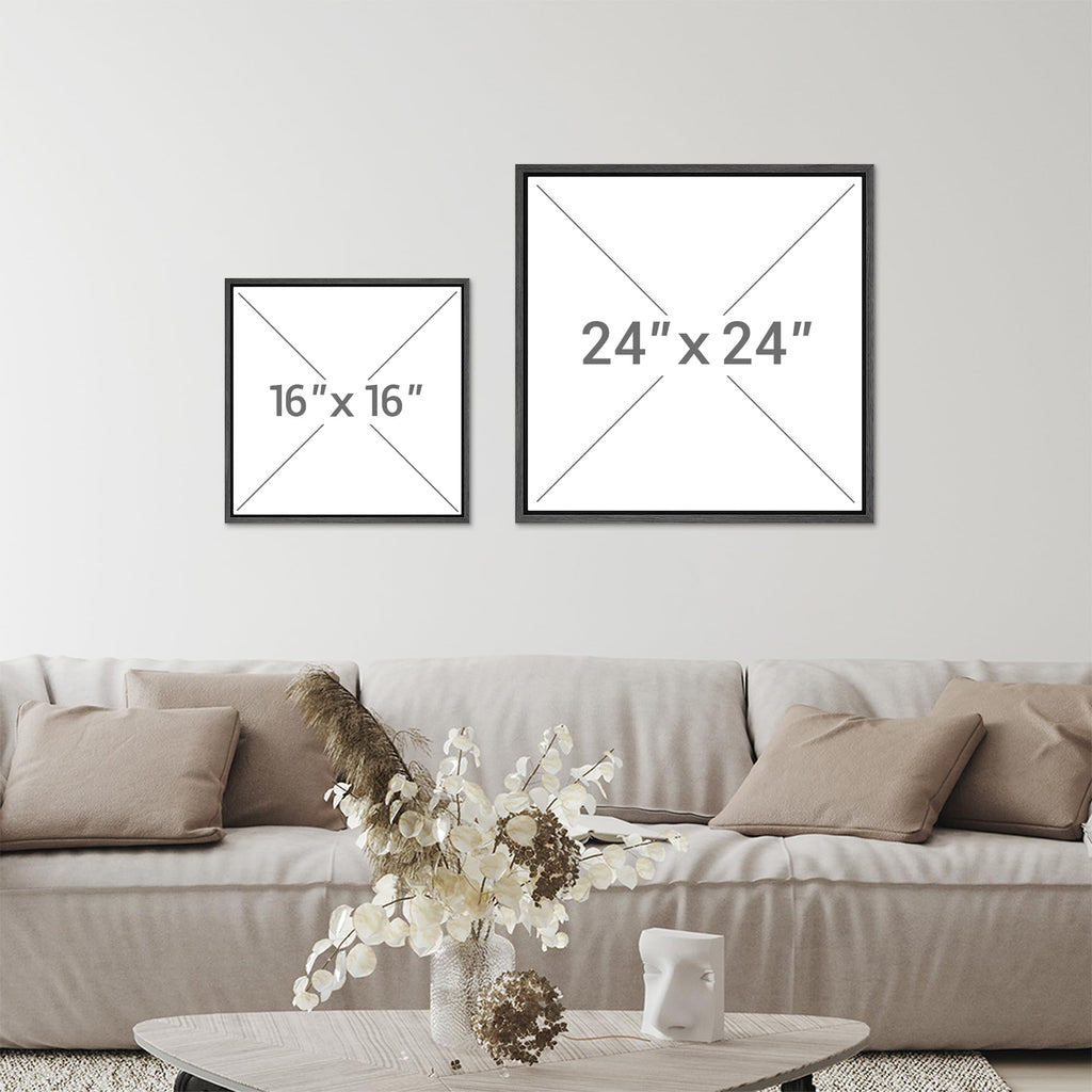 Framed Canvas Print Wall Art Set Muted Beige Landscape Artwork, Soft Forest Lake Illustrations Modern Art Minimal
