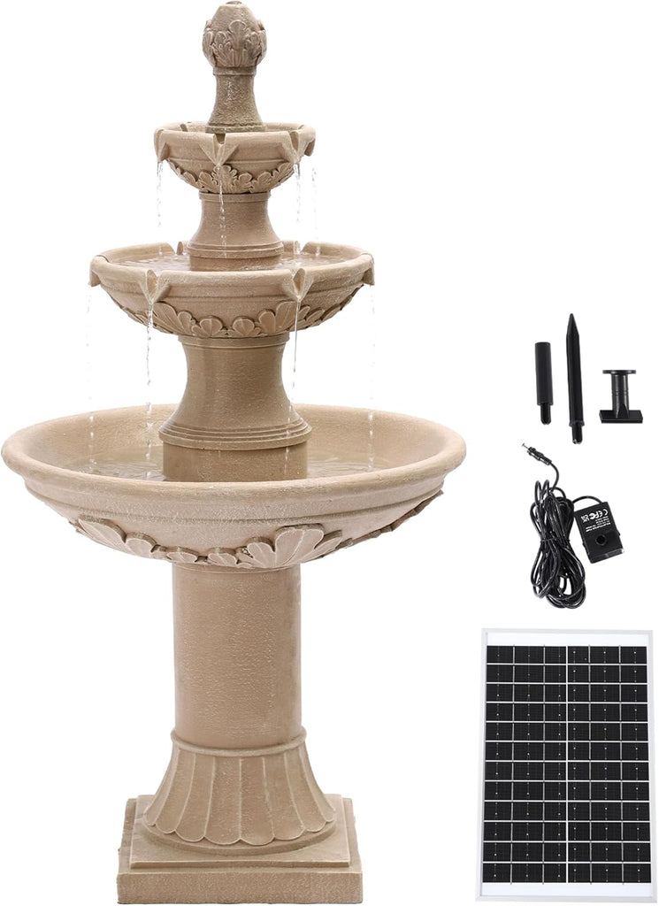 Italian Solar Water Fountains Outdoor Garden Decor