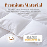 Twin Feather Down Fiber Comforter - Ultra Soft 100% Cotton Duvet Insert