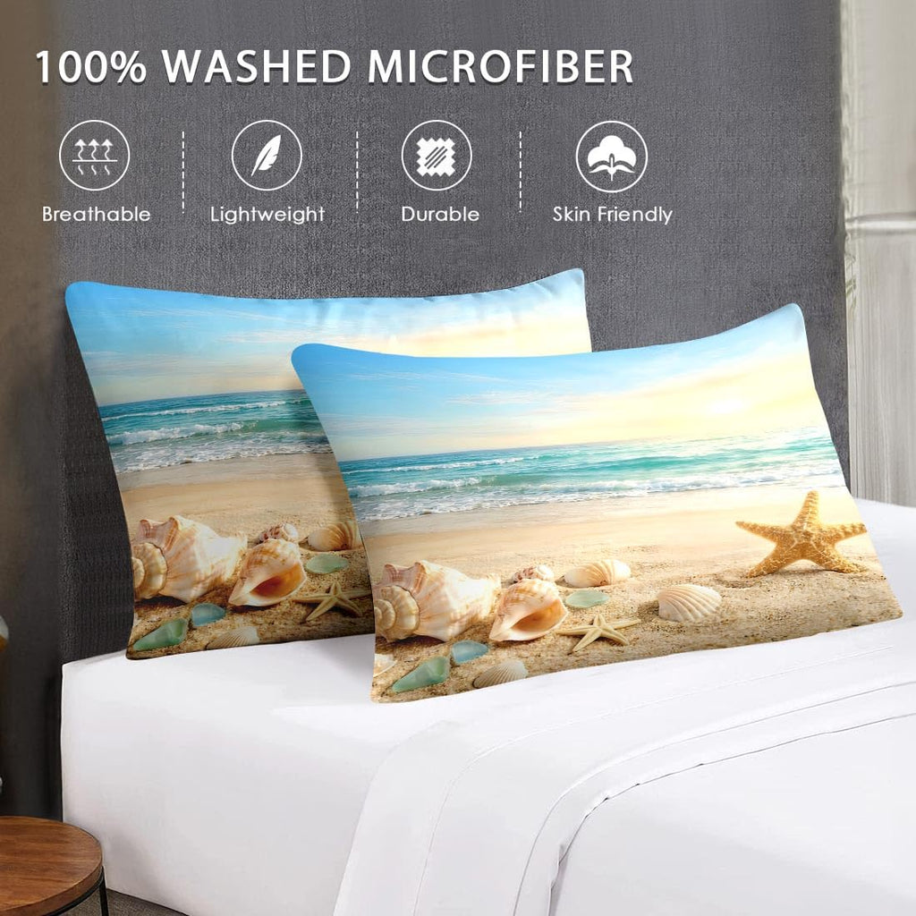 Comforter Set, 2 Pieces Coastal Beach Bedding Set