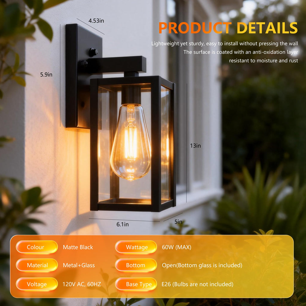 Dawn to Dusk Sensor Outdoor Light Fixture Waterproof Porch Lights Anti-Rust Exterior Wall Lighting Outdoor Wall