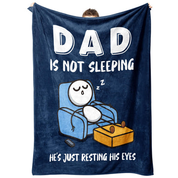 Funny Birthday Gift for Dad Husband, Dad is Not Sleeping Blanket