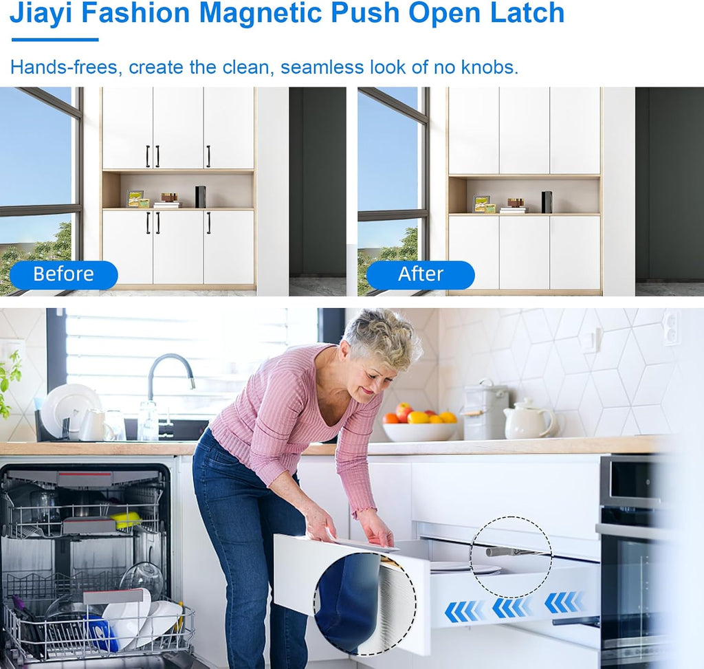 Cabinet Latch Magnetic Push Catch 20 Pack Push to Open Cabinet Hardware Spring Release Push Touch Latch Heavy Duty