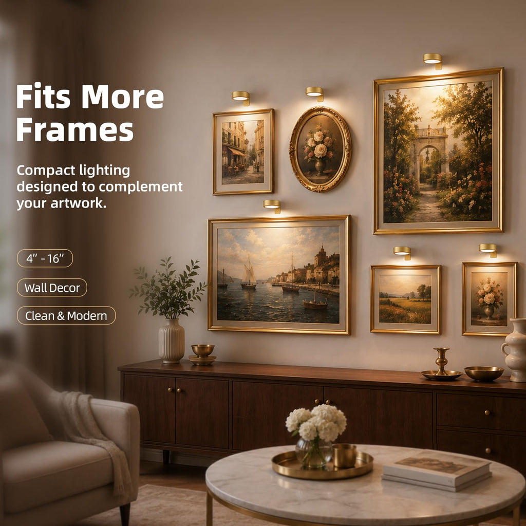 Picture Lights for Wall, Rechargeable Battery Magnetic Poster Lights with 3 Color Temps & 12 RGB, Remote Dimmable