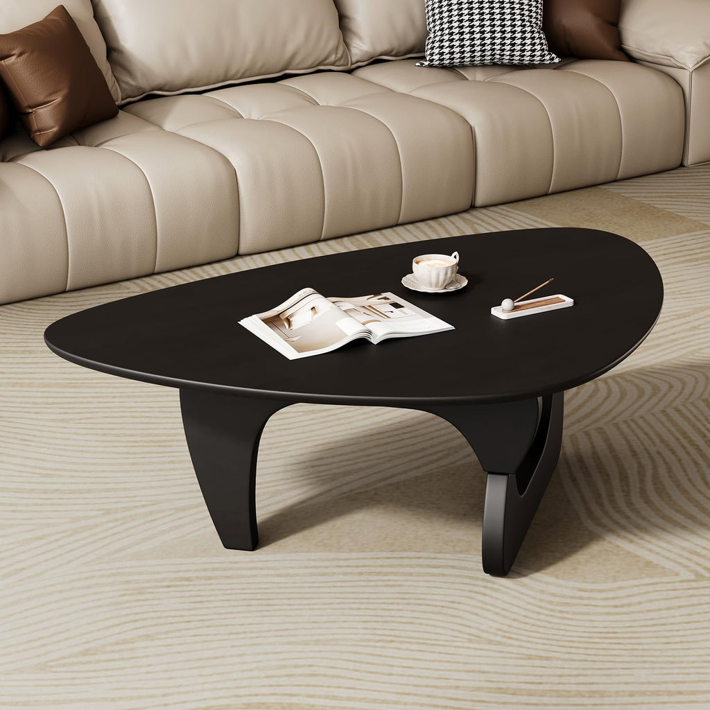 Mid Century Modern Coffee Table - Black Wooden Coffee Table, Center Table Suitable Living Room Reception Office