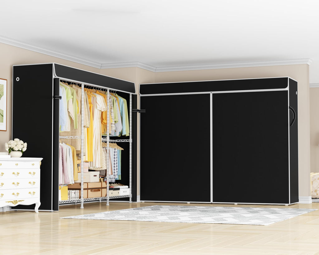 E14C Pro Heavy Duty Closet Organizer System, Freestanding Clothing Racks for Hanging Clothes, Adjustable Garment Rack