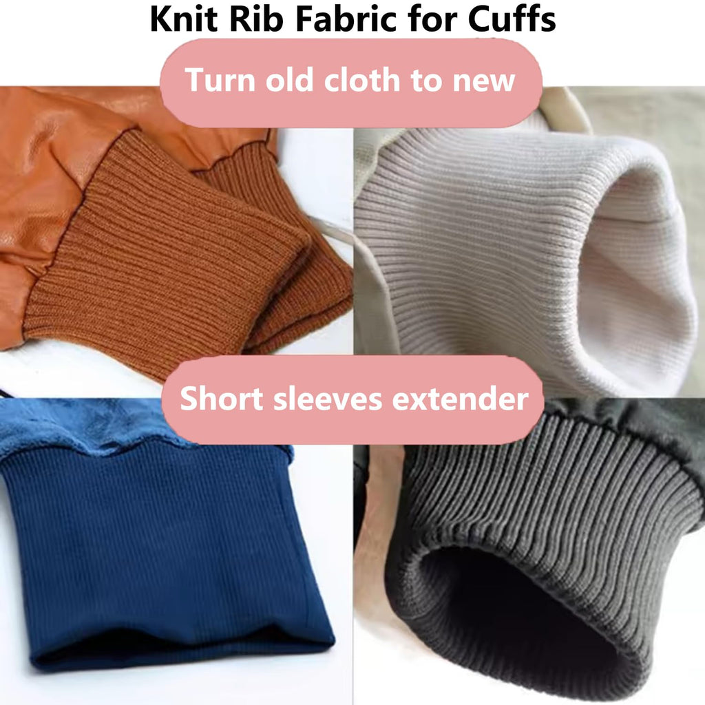 Seamless Tubular Knit Ribbing Fabric for Cuffs Thick Stretch Rib Knitted Material for Jacket Coat Sleeves Pants