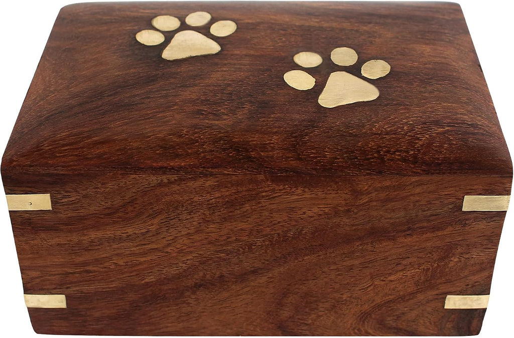 Rosewood Pet Urn Box - Peaceful Pet Memorial Keepsake Urn for Dogs, Cats (X-Small: 5" x 3" x 2" - 15lbs or 5kg)