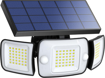 Solar Outdoor Lights, Motion Sensor with Dual Sensors Waterproof | Solar Flood Lights 270°Wide Angle for Outside with