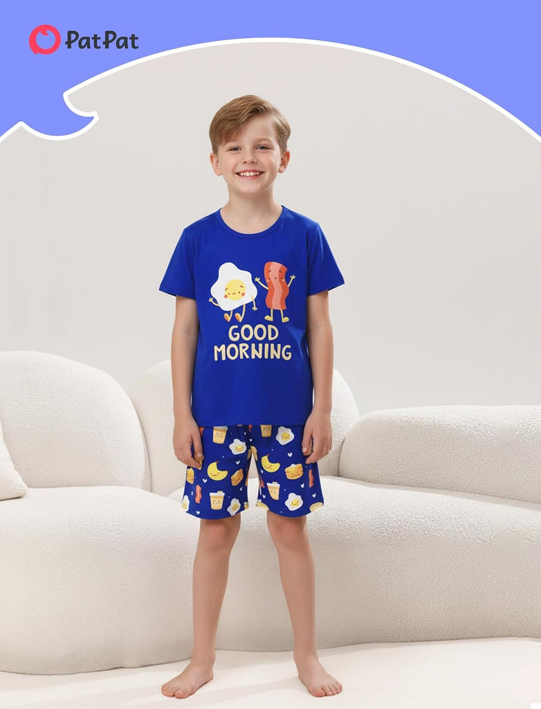 Boys Pajamas 2 Piece PJs Set T-shirts with Shorts
