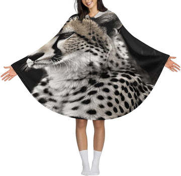 Cheetah Wearable Blanket Hoodie Flannel Hooded Blanket | Sweatshirt Oversized Cozy Sweater Gift