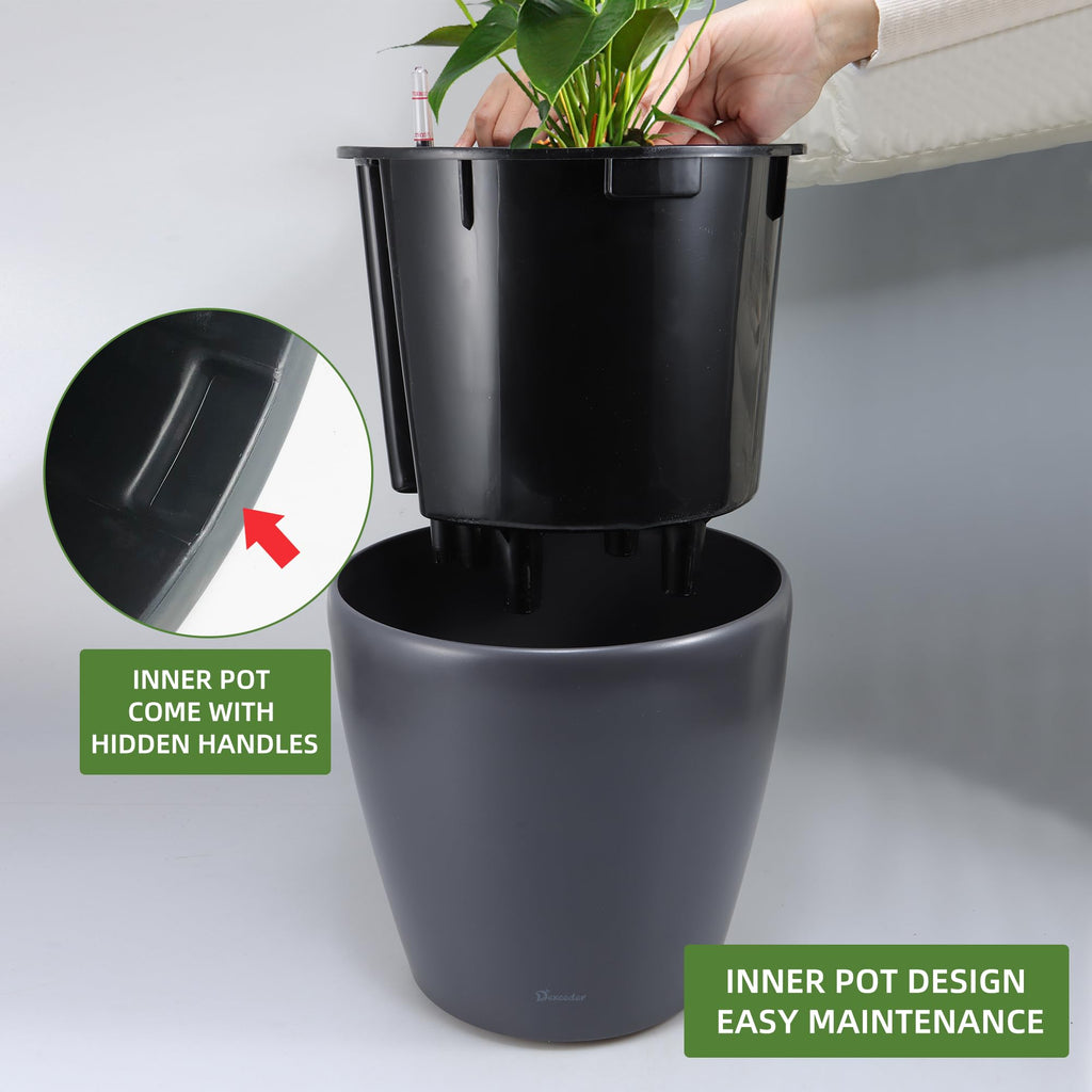 15x14 Self Watering Planter with Wheels (Slate Gray Matte)