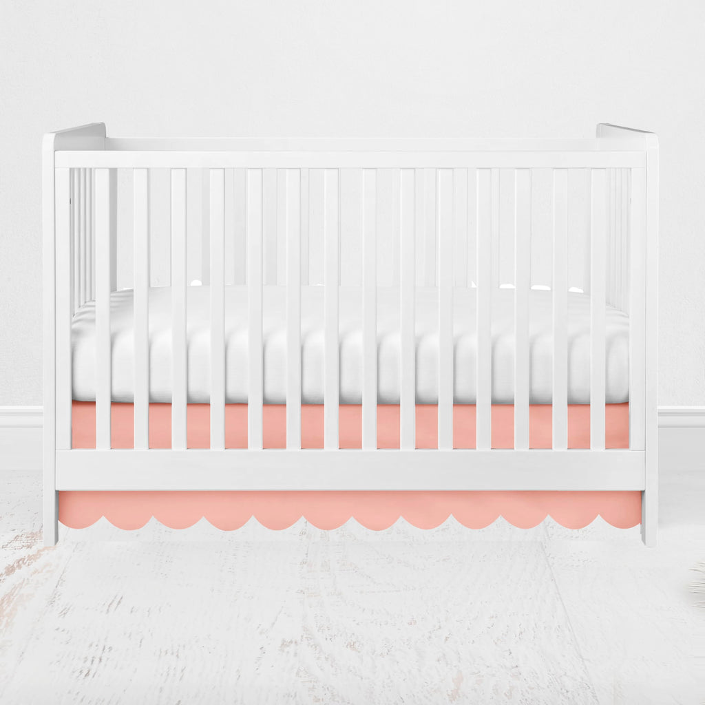 Scallop Bottom Tailored Crib or Toddler Bed Skirt or Dust Ruffle
