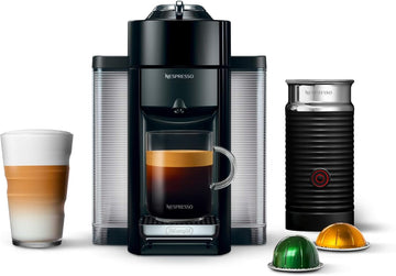 Vertuo Coffee and Espresso Machine by with Milk Frother, 236.59 Milliliters, Piano Black | Black coffee and espresso