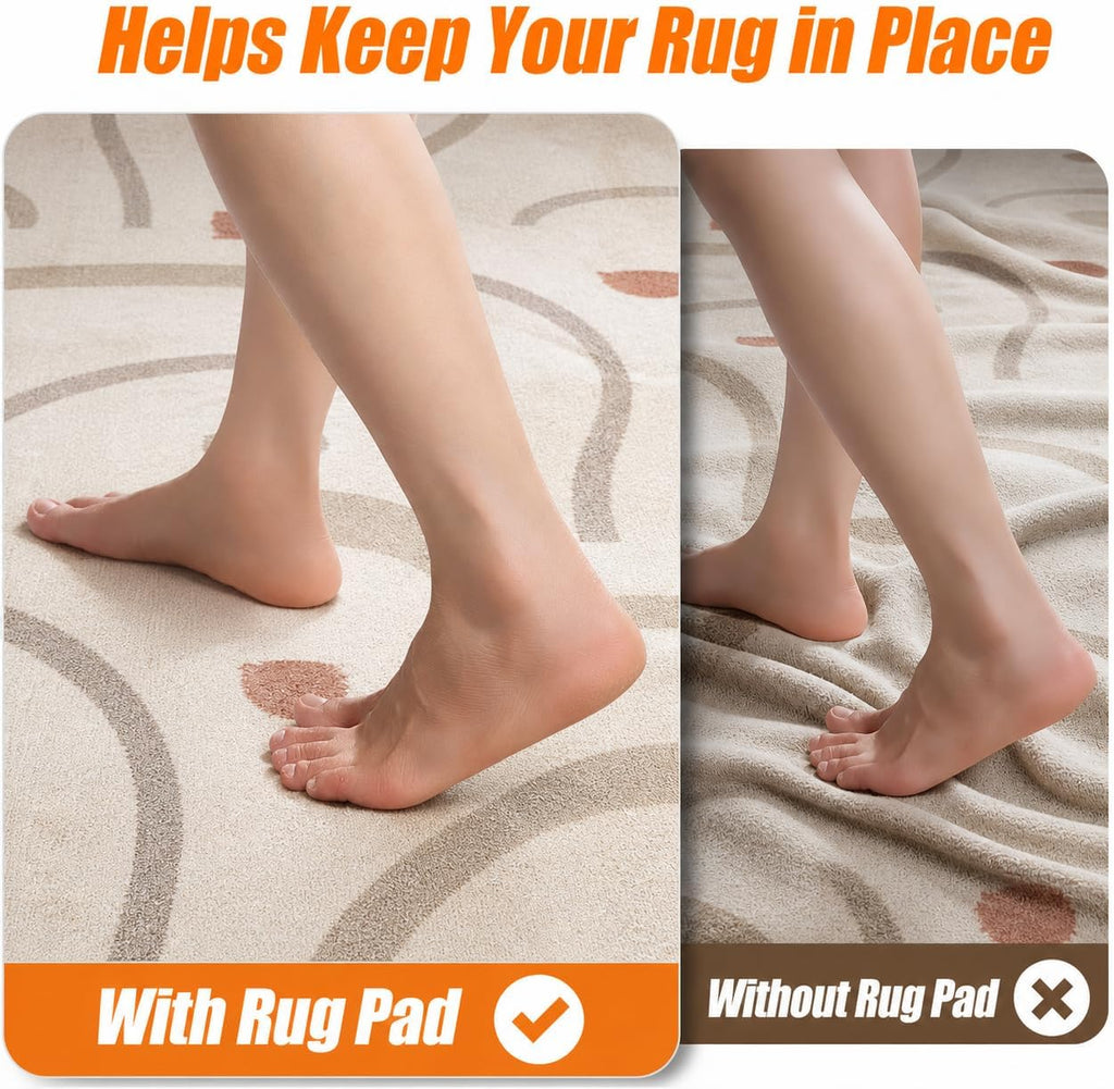Non Slip Rug Pad 5x7 Ft, 1/4" Thick Rug Mats, Carpet Padding for Under Rugs