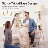 Wood Tripod Floor Lamp with Shelves, Mid Century Floor Lamp with Remote Control,4 Color Temperature