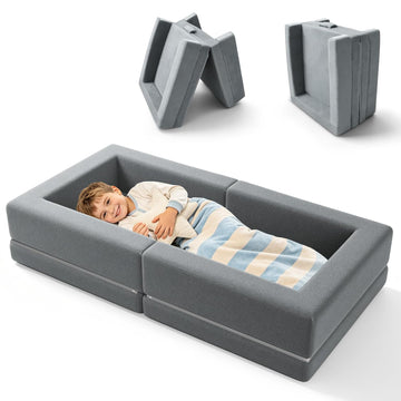 54" Portable Travel Toddler Bed, Foldable Foam Floor Bed for Kids