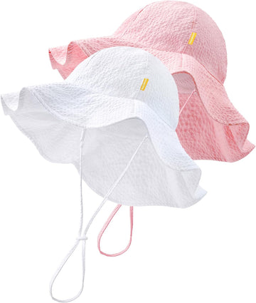Baby Sun Hat Wide Brim Adjustable Toddler Beach Bucket Hat