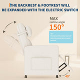 GarveeHome Power Recliner Living Room Lazy Chair Adjustable Electric Reclining Chair Home Theater Seating with Side