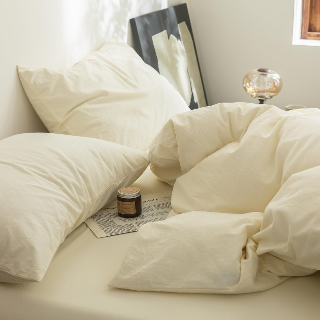 Duvet Cover Set 100% Washed Cotton Linen Feel Oversized