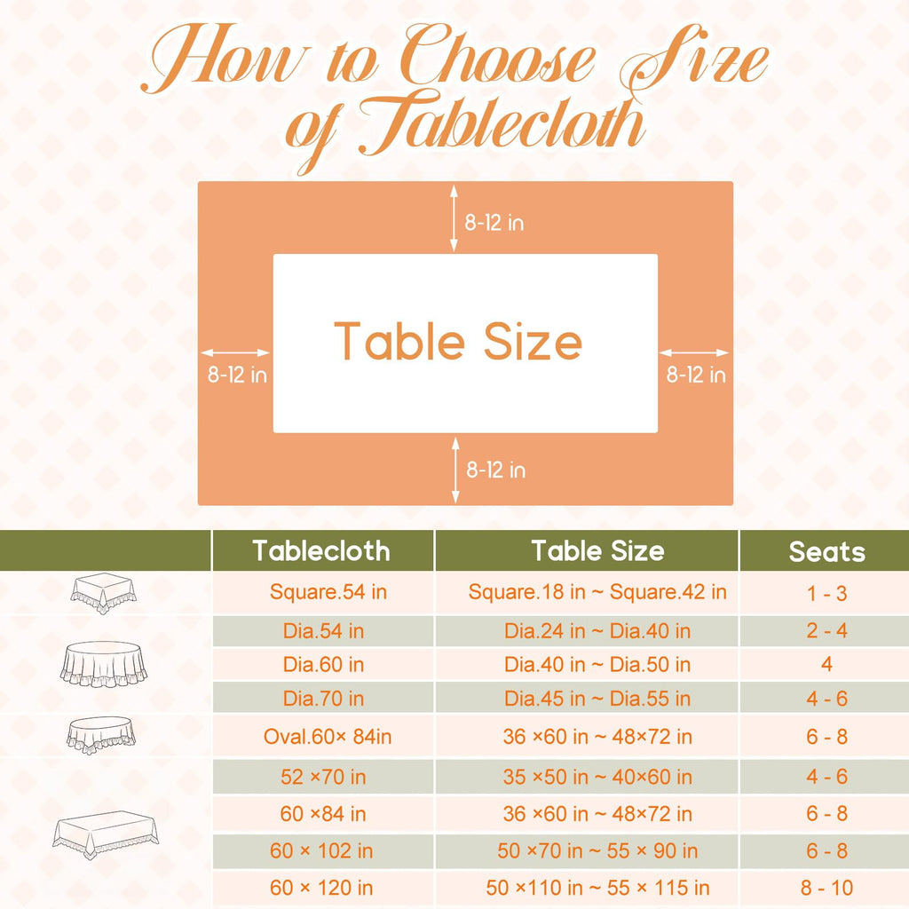 Gingham Ruffled Tablecloth, Fall Orange, 52 x 70 Inches, Rectangle