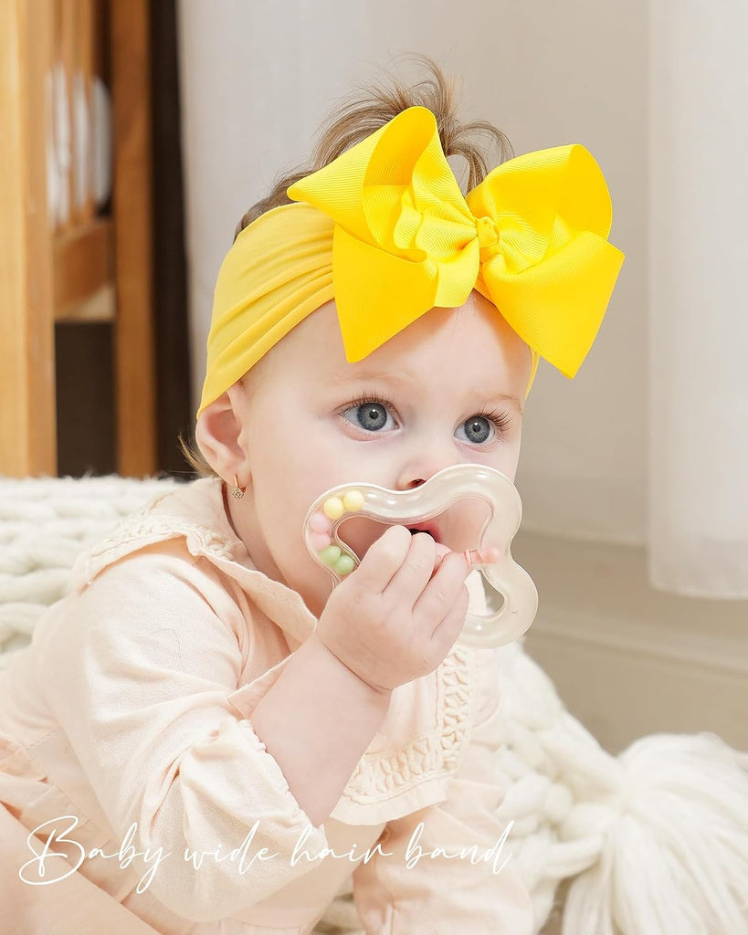 Baby Girl Headbands Colorful Ribbon Bows with Nylon Headbands