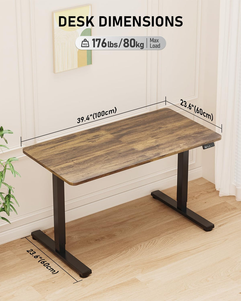 40" Small Electric Standing Desk Adjustable Height