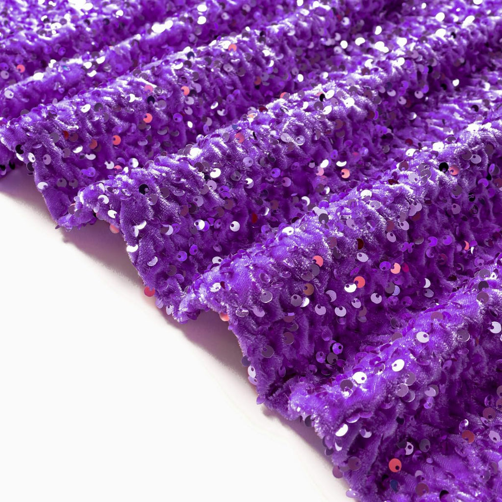 Lavender Sequin Fabric by The Yard Velvet Sequin Fabric for Sewing Clothes 1 Yard Linen Shimmer Mermaid Glitter