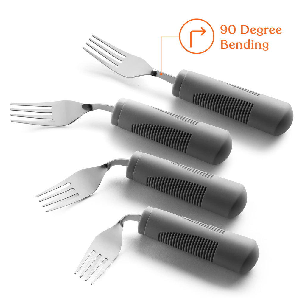 Adaptive Utensils (4-Piece Kitchen Set) Weighted, Non-Slip Handles for Hand Tremors, Arthritis, Parkinson's Elderly